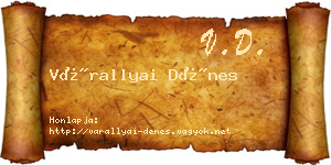 Várallyai Dénes névjegykártya